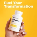 TransformHQ Vitamin D3 5000 IU (125mcg) 240 Softgels - Vitamin D Supplement, Gluten Free, Non-GMO 4