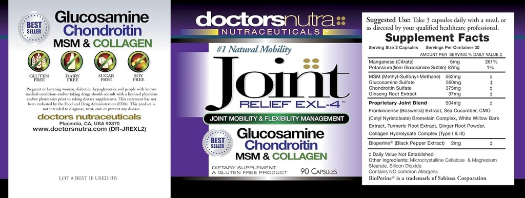 Joint Support Supplement Glucosamine, Chondroitin, Turmeric, MSM, and Collagen 90 Capsules 5