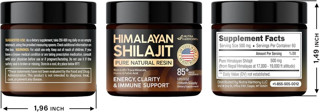 Shilajit Pure Himalayan Resin | Lab Tested in USA | Naturally Occurred Shilajit for Men & Women | 85+ Trace Minerals & Fulvic Acid Complex | Energy, Mental, Immune Support - 1.05 fl oz, 2 Month Supply 3