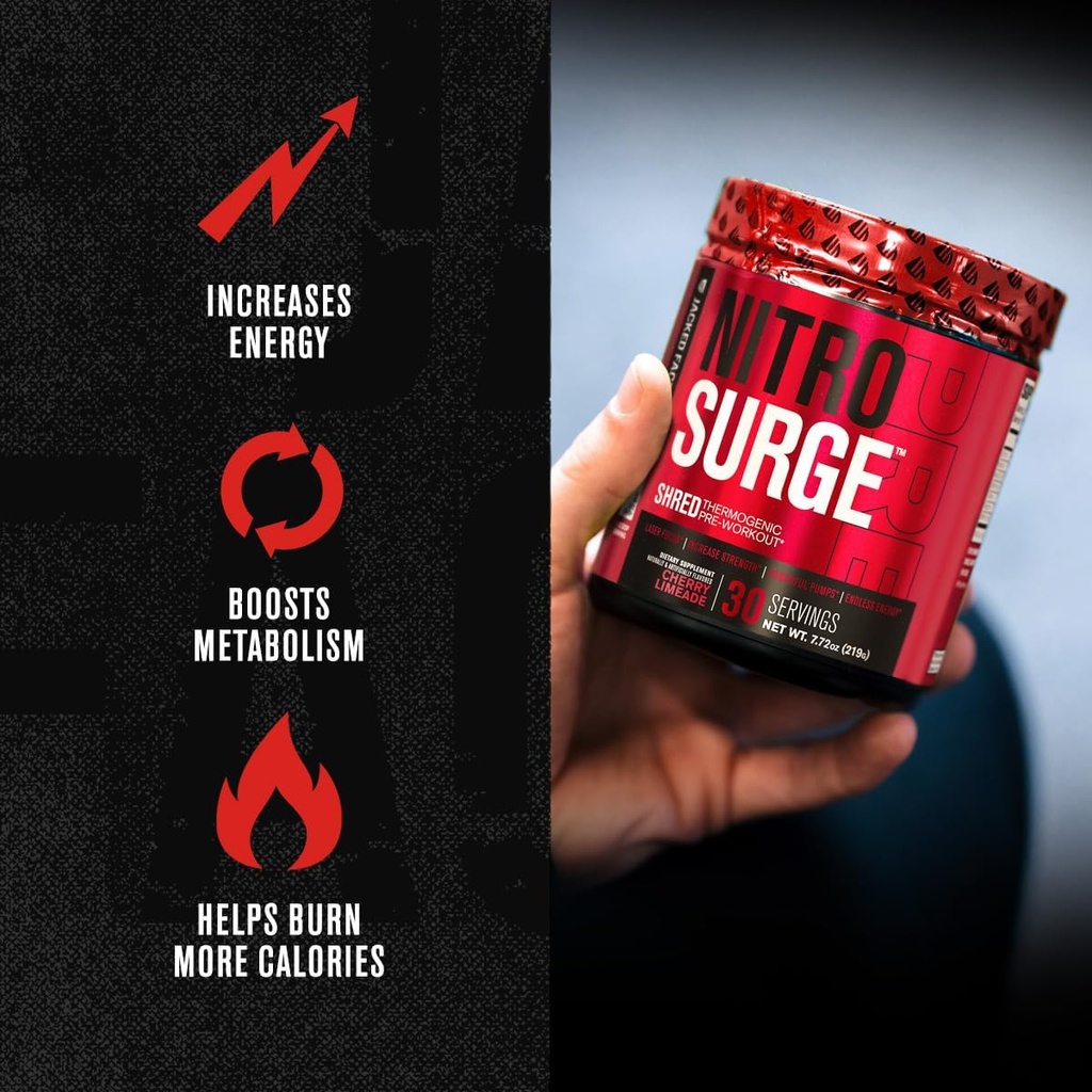 Jacked Factory Nitrosurge Shred Thermogenic Pre-Workout in Watermelon & N.O. XT Nitric Oxide Booster for Men & Women 3