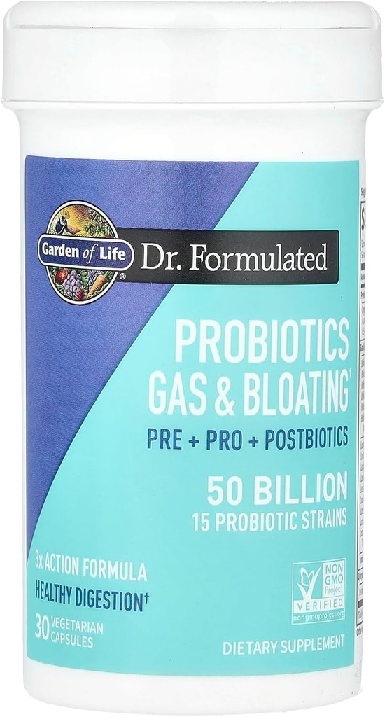 Garden of Life Dr Formulated Once Daily 3-in-1 Complete Prebiotics, Postbiotics & Probiotics for Women and Men - PRE + PRO + POSTBIOTIC Supplement for Gas & Bloating - 50 Billion CFU, 30 Day Supply 5