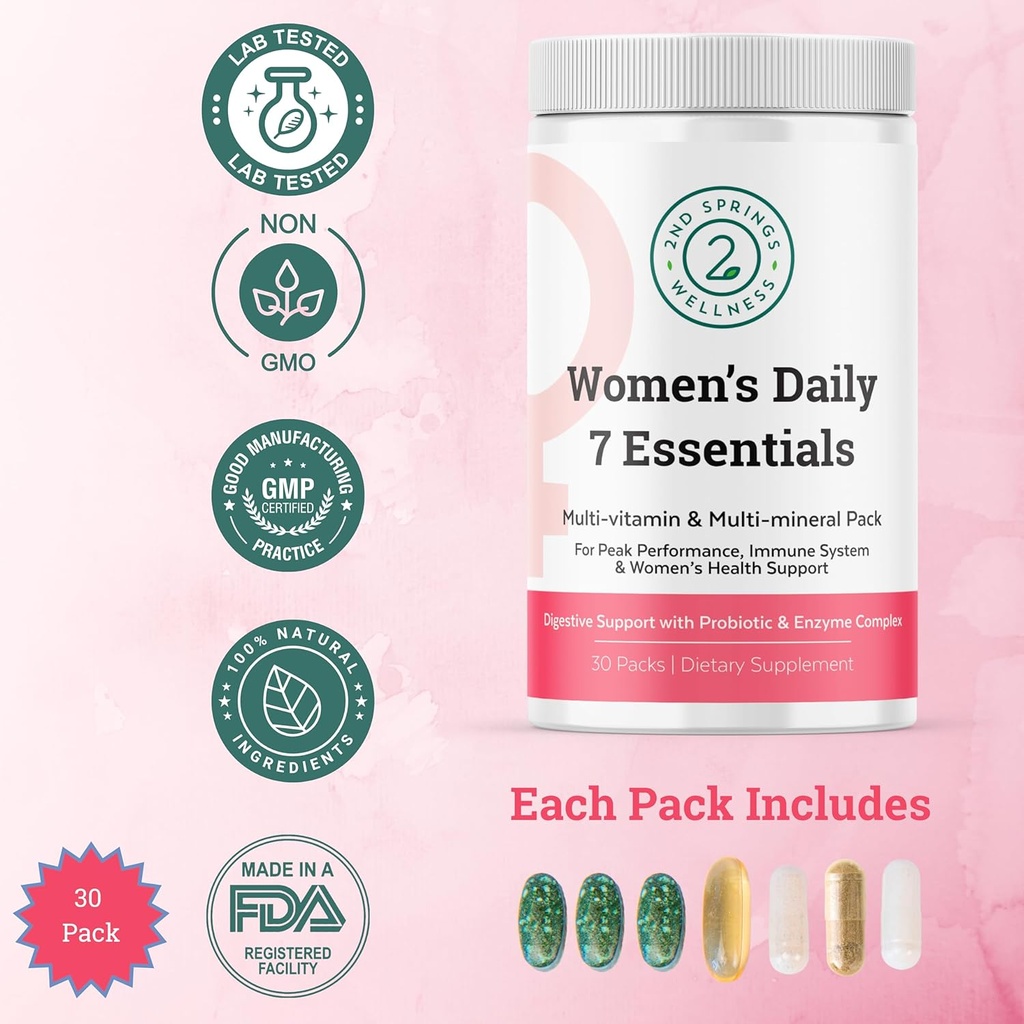 Women's Daily 7 Essentials, Adaptogen Complex & Sleep Well Bundle 4