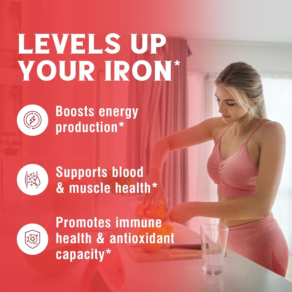 10 in 1 Magnesium Complex & Iron Supplement, 65mg Carbonyl Iron with 250mg Vitamin C & 5 in 1 Iron Complex 5