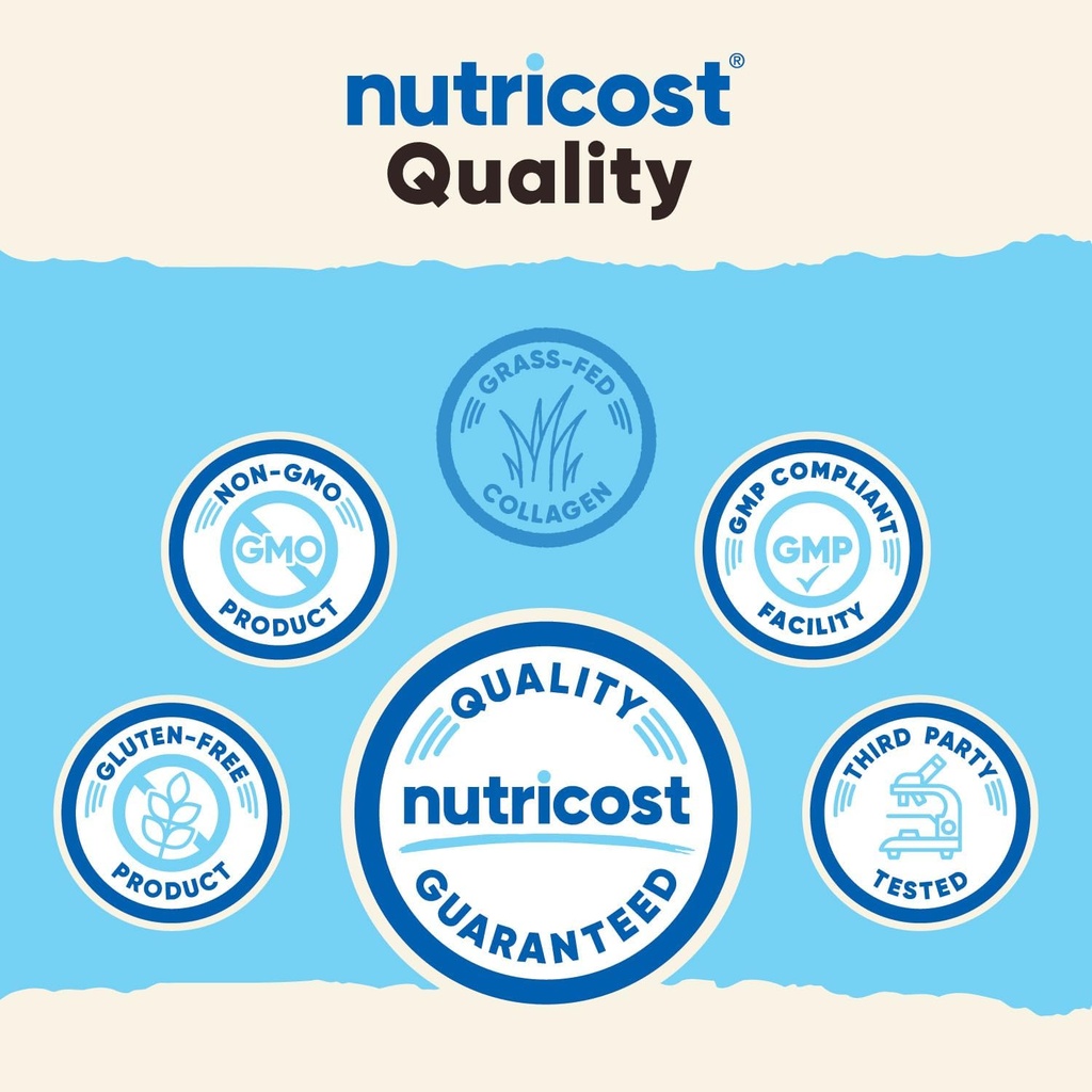 Nutricost Collagen Peptides Powder 4 oz (Unflavored) Type I, Type III Collagen - Grass-Fed, Gluten Free and Non-GMO 4