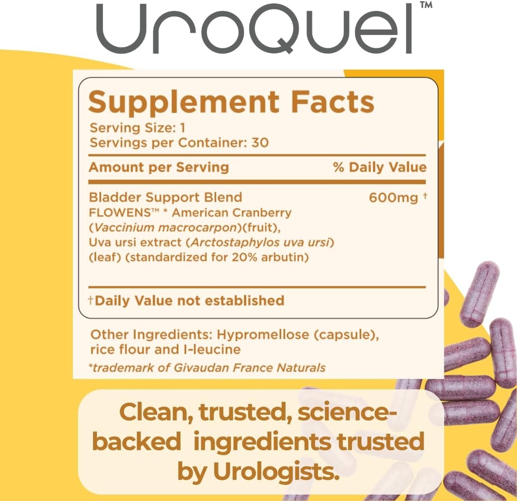 UroQuel - Natural Bladder Control Cranberry Supplement - Reduce Bathroom Urgency, Frequency, Incontinence, with Flowens - OBGYN Formulated - Cranberry Pills for Women & Men - by Heale - 30 Capsules 6