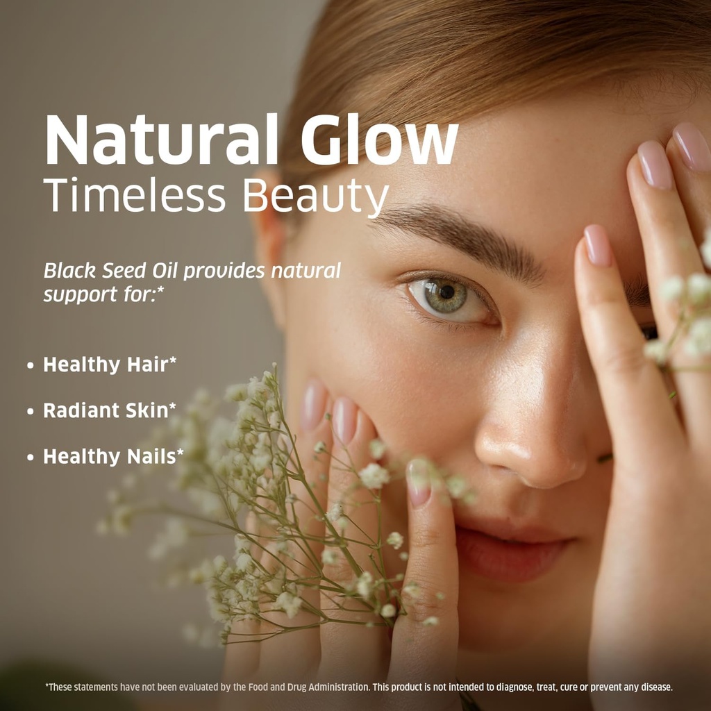 ORZAX Black Seed Oil Cold Pressed 100% Pure | Non-GMO – Rich in Omega 3 6 9 & Thymoquinone | Black Cumin Nigella Sativa Oil for Immune Support, Hair, Skin, Face (150 Softgel Capsules) 6