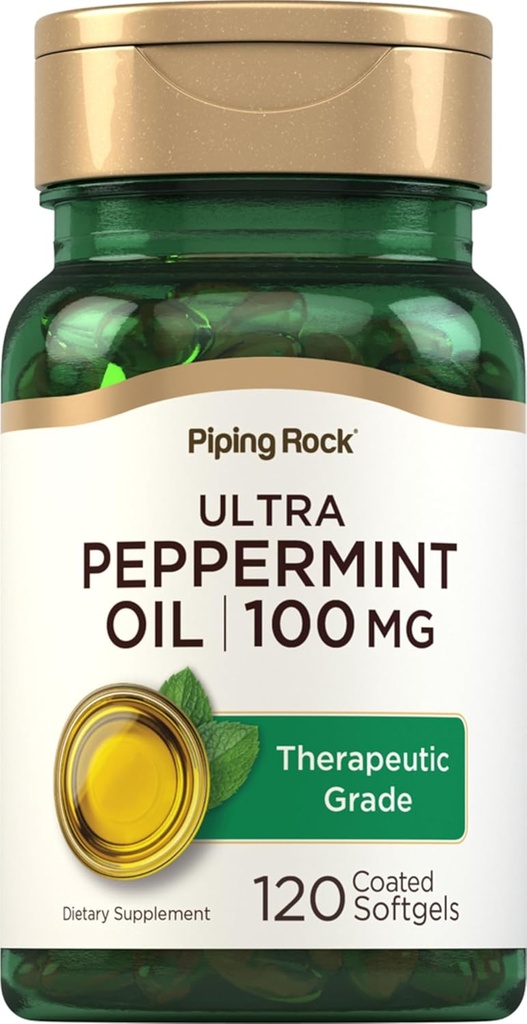 Piping Rock Peppermint Oil Softgel Capsules | 50mg | 120 Pills | Therapeutic Grade Extract | Non-GMO, Gluten Free Supplement 2