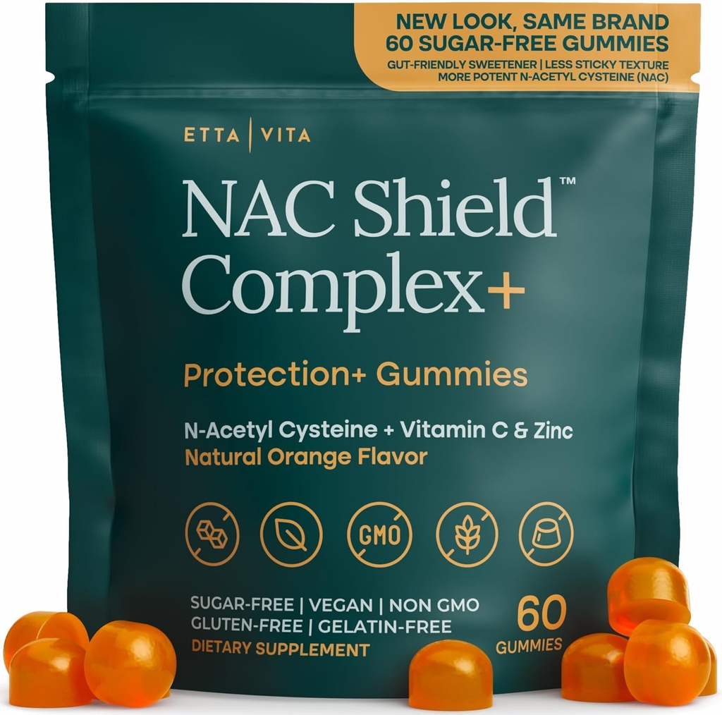 Sugar-Free NAC Gummies (Immune Support Complex) N-Acetyl Cysteine, Vitamin C & Zinc - Supports Respiratory Health, Liver Detox & Cleanse, Kidney Function, NAC Supplement for Kids and Adults - Vegan 2