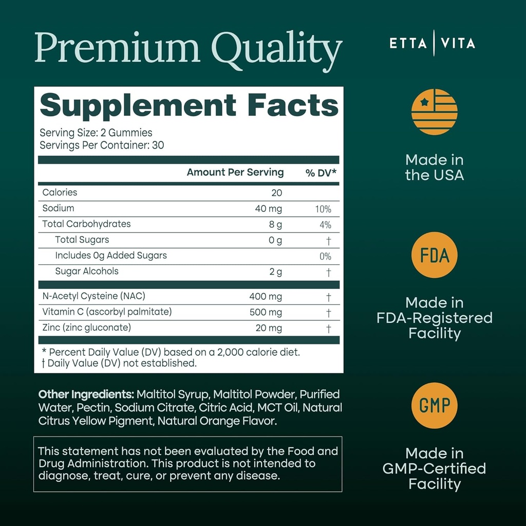 Sugar-Free NAC Gummies (Immune Support Complex) N-Acetyl Cysteine, Vitamin C & Zinc - Supports Respiratory Health, Liver Detox & Cleanse, Kidney Function, NAC Supplement for Kids and Adults - Vegan 6