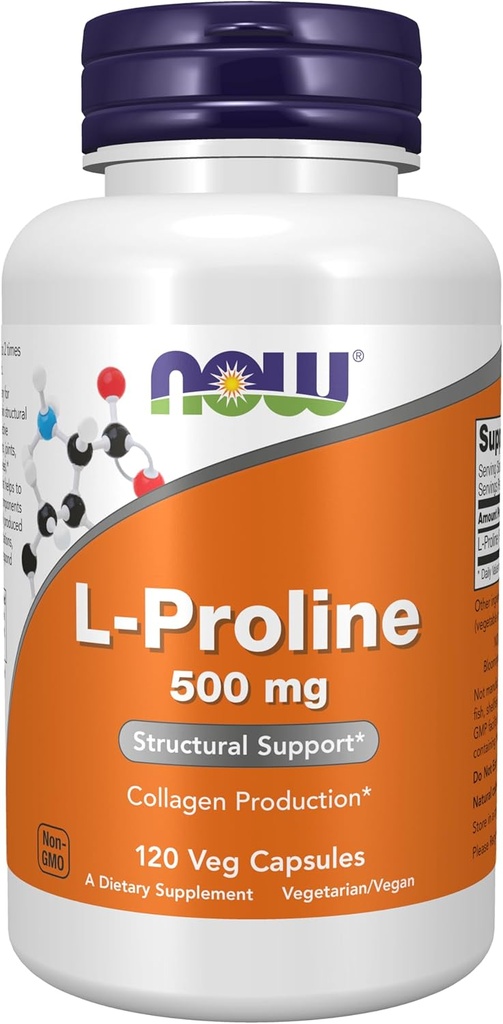 Now Foods L-Proline 500mg, Veg-Capsules, 120-Count (Pack of 2) 2
