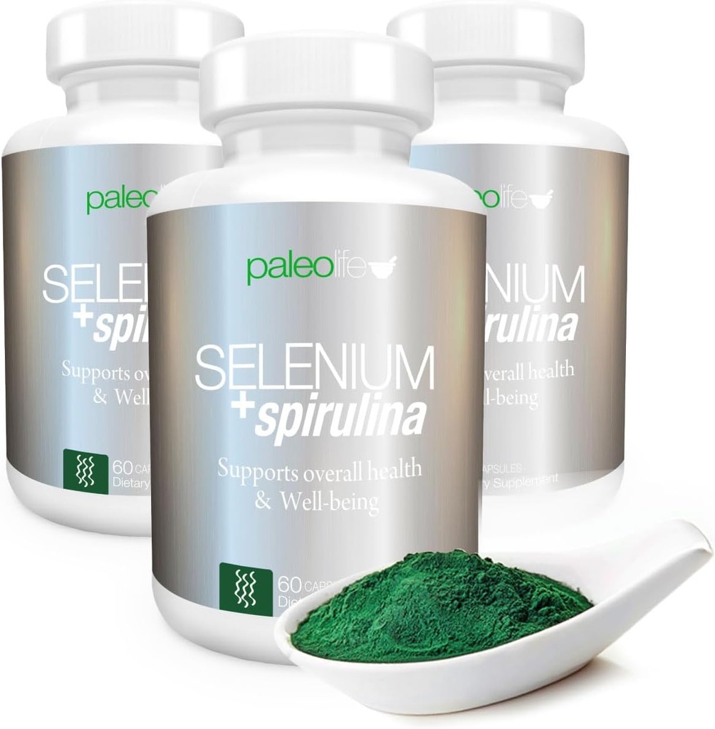 Boost Concentration, Memory and Energy with Premium Selenium + Spirulina - Premium Antioxidant Supplement for Brain Function - 120 Day Supply (120 Capsules) - (2-Pack) 3