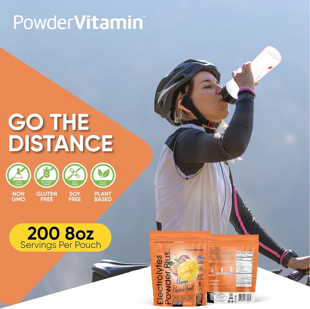 PowderVitamin Electrolytes Powder Plus (100 Servings) Strawberry Cucumber Electrolyte Powder Zero Calorie Keto,0Sugar, No Maltodextrin,1000mg Potassium,120mg Calcium,120mg Magnesium, Hydration Powder 5