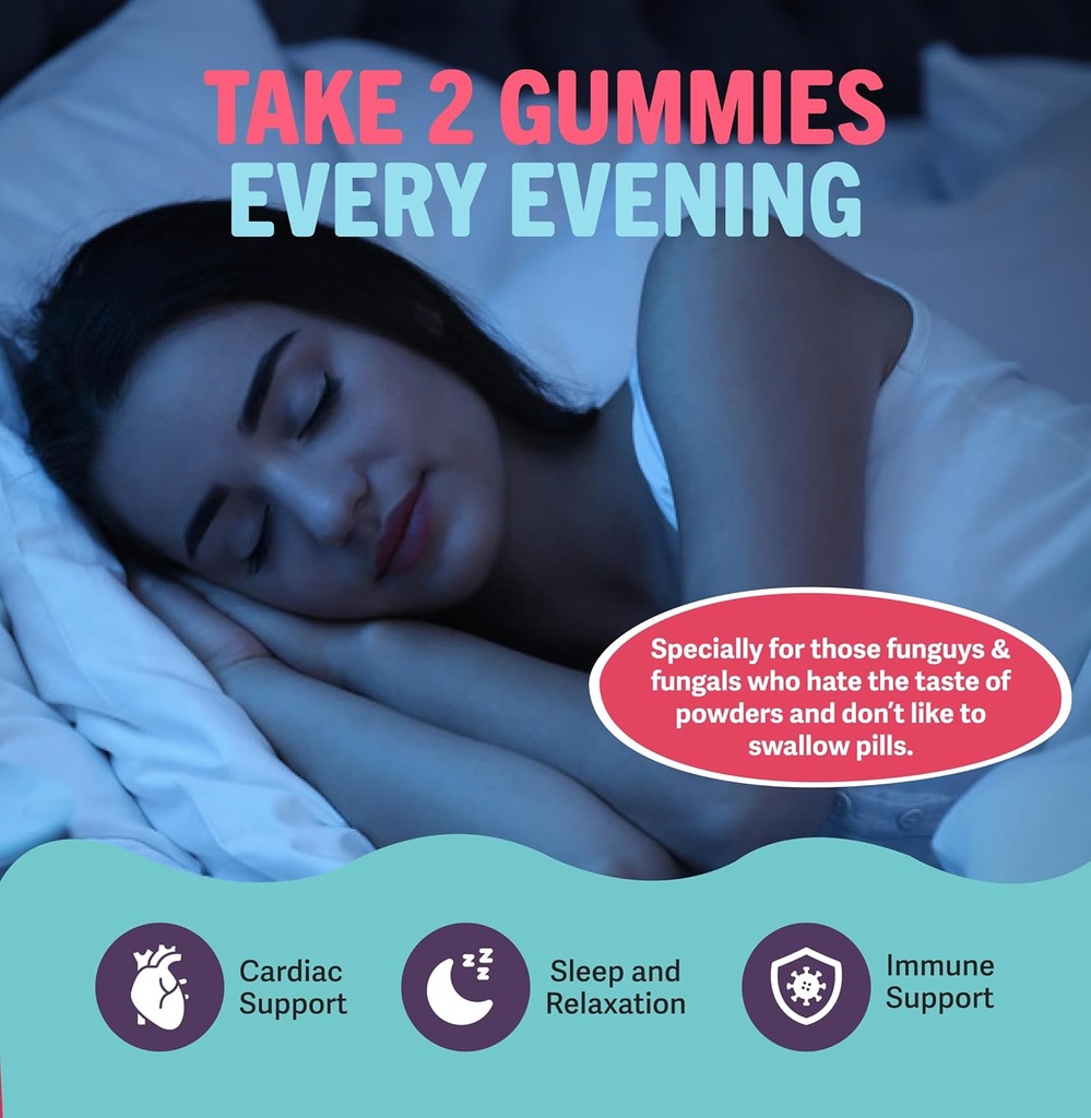 Mushie 100% Organic Reishi Mushroom Gummies - 2000mg Reishi Nootropic for Relaxation, Sleep, Cardiovascular Health & Immune Support with Vitamin D - Vegan, Gluten-Free - 60 Count 5