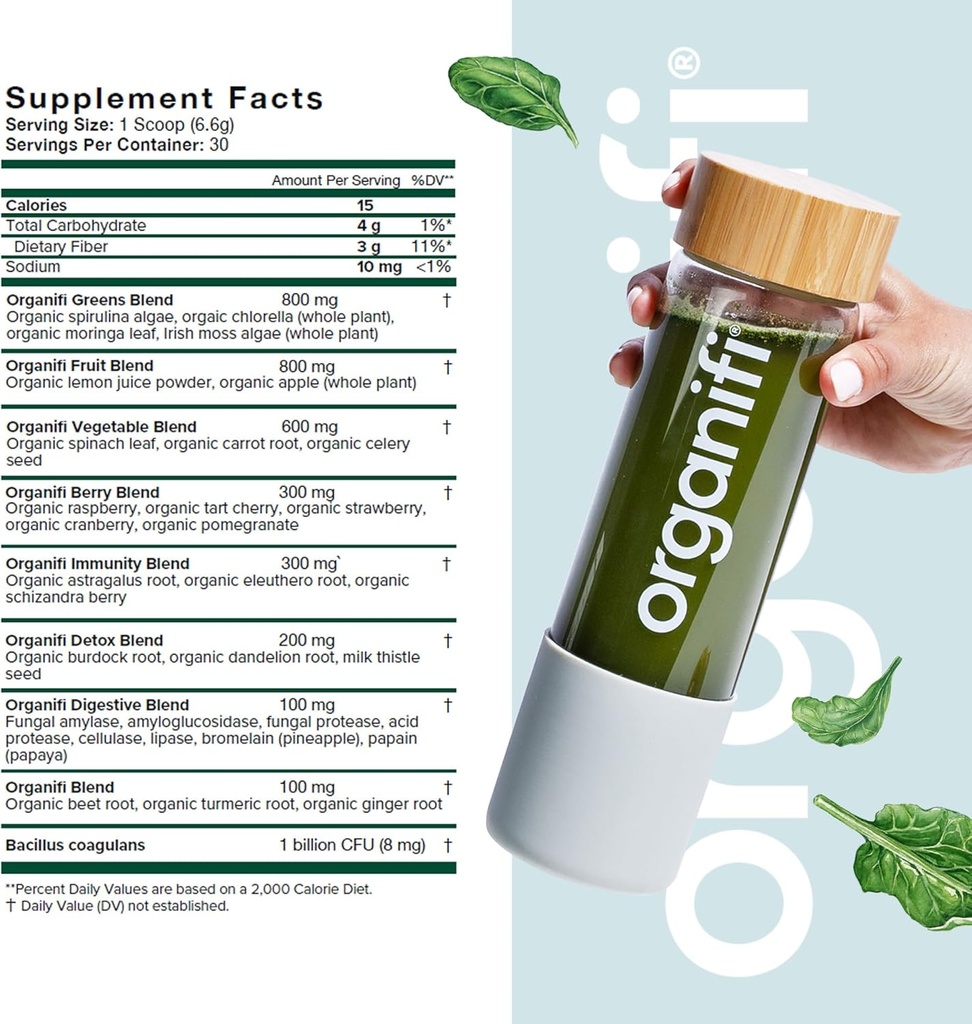 Organifi Daily Greens - Everyday Nutrition and Support - Greens Powder for Energy, Digestion, and Immunity, 30 Servings 3