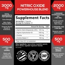 Extra Strength Nitric Oxide Supplement 3X Strength L Arginine, Citrulline Malate, AAKG, Beta Alanine - Premium Muscle Supporting Nitric Booster - Natural Energy & Heart Health Support - 180 Capsules 3