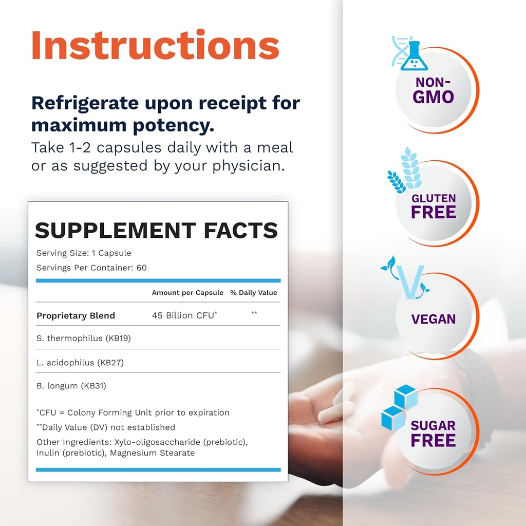 Renadyl Kidney Probiotic Supplement | Urea, Creatinine, & Uric Acid Support | 45 Billion CFUs | Clinically Tested, Non-GMO, & Made in USA, 60 Capsules (1 Bottle, 1 Month Supply) 4