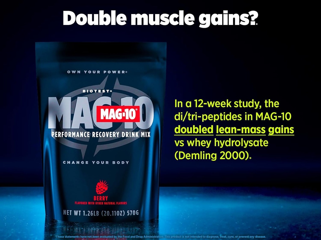 Biotest MAG-10 Post-Workout - 2X Muscle Gains, 15 Servings - 20g Di/Tri-Peptides, 7g HBCD, 3.5g Isomaltulose - Lemon 4