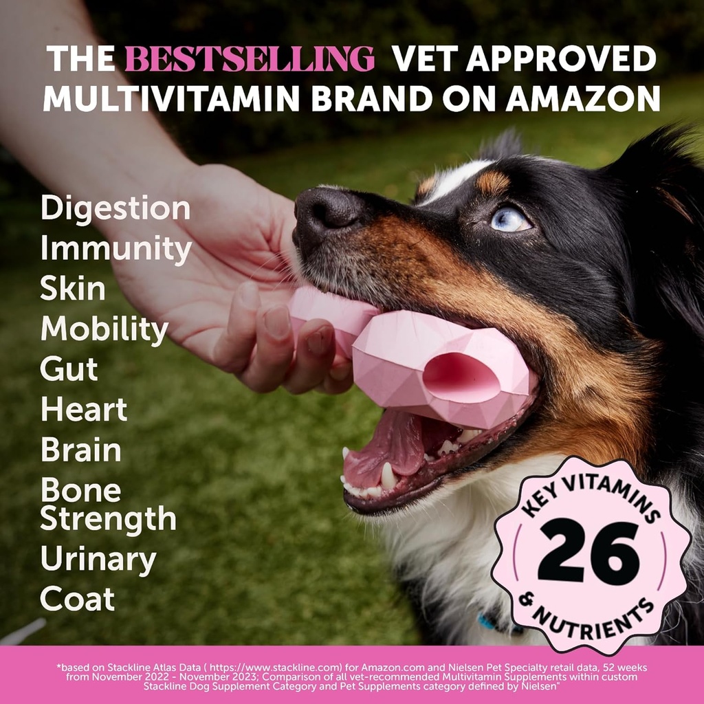Dog Multivitamin - 10 in 1 Dog Vitamins for Health & Heart - Omega Fish Oil, Glucosamine & Probiotics - Dog Vitamins and Supplements for Skin and Coat (Chicken 180 ct) 3