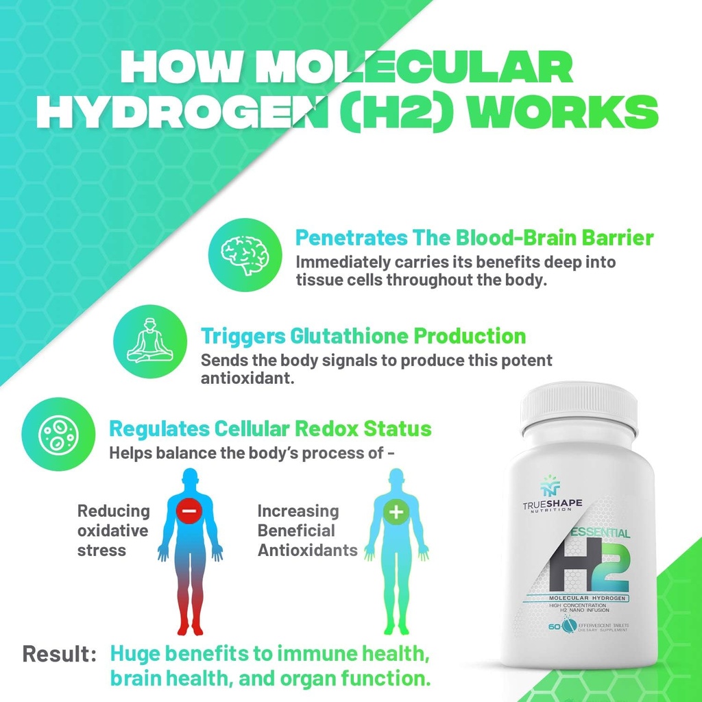 Essential H2 Fizzy Molecular Hydrogen Tablets for Water Nutritional Supplement (Unflavored, 60 Servings) 5