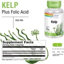Solaray Kelp 550 mg with Folic Acid for Healthy Thyroid Function, Energy & Metabolism Support | Non-GMO | 180 VegCaps 3
