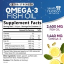 Omega 3 Fish Oil 2400 mg - Triple Strength Omega3, EPA & DHA Fatty Acids Supplement - Natural Support for Immune, Heart & Brain Health - Wild Caught, Non-GMO, Lemon Flavor, Burpless - 180 Softgels 3