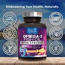 Omega 3 Fish Oil 2400 mg - Triple Strength Omega3, EPA & DHA Fatty Acids Supplement - Natural Support for Immune, Heart & Brain Health - Wild Caught, Non-GMO, Lemon Flavor, Burpless - 180 Softgels 4