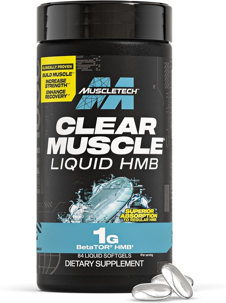 Muscletech HMB Supplements 1000mg, Clear Muscle (84 Liquid Softgels) - Highest Grade HMB for Lean Muscle & Recovery, HMB Free Acid Muscle Supplement, Help Decrease Muscle Breakdown, Packaging May Vary 2