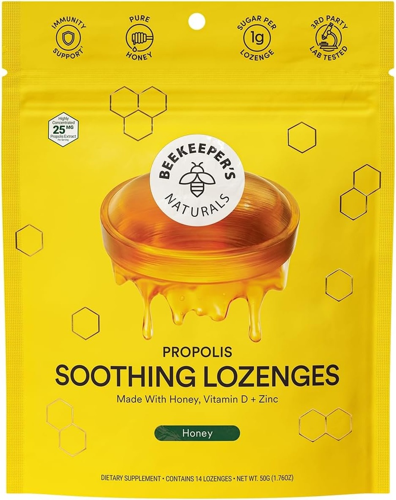 Beekeeper's Naturals Soothing Honey & Elderberry Flavor Cough Drops 3