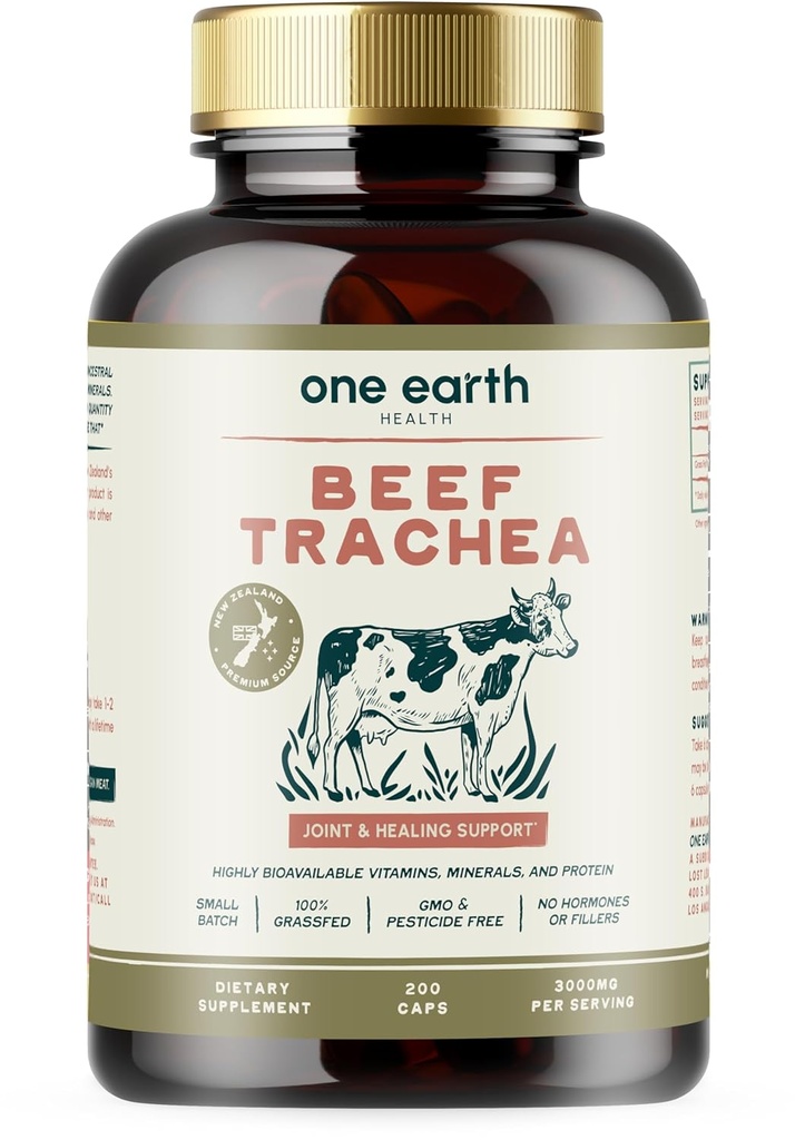 Grass Fed Beef Trachea - New Zealand Sourced Trachea. 3,000mg per Serving, 200 Count 2
