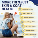 Omega 3 for Dogs with Salmon Oil, Fish Oil for Dogs Skin and Coat Supplement, Dog Allergy Relief, Hot Spot Treatment, Anti Shedding, Hip & Joint Support with EPA & DHA, Biotin, Vitamin E 5