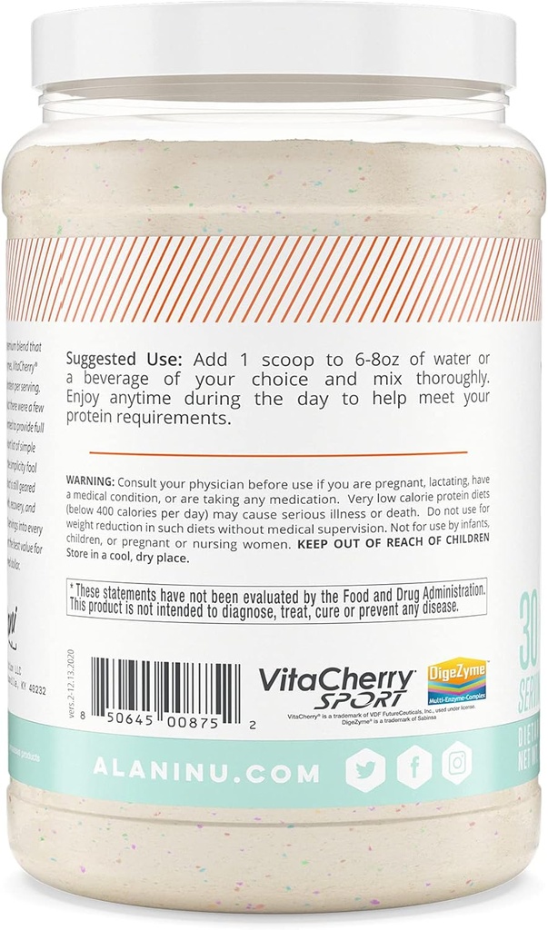 Alani Nu Whey Protein Powder Confetti Cake | 23g Protein with Low Sugar & Digestive Enzymes | Meal Replacement Powder | Low Fat Low Carb Whey Isolate Protein Blend | 30 Servings 4