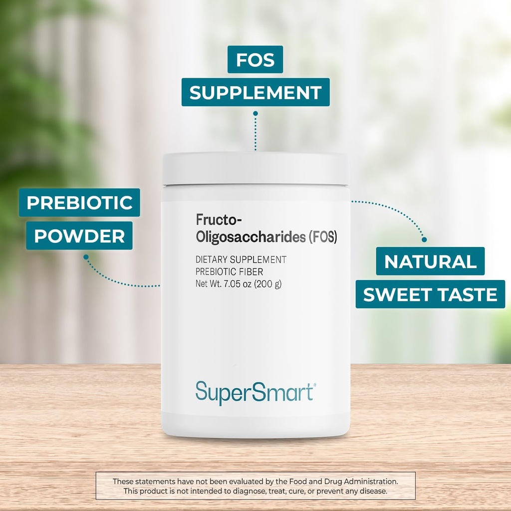 Supersmart - Fructo Oligosaccharides Powder (Prebiotics FOS) - Oligofructose Inulin - Fiber Supplement - Intestinal Flora & Gut Health - Digestive Support | Non-GMO & Gluten Free - 200 g 4