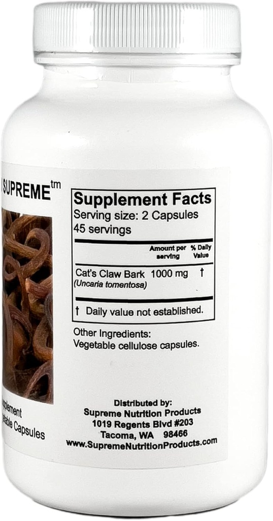 Supreme Nutrition Cat’s Claw Supreme, 90 Pure Cat’s Claw Bark Vegetarian Capsules 3