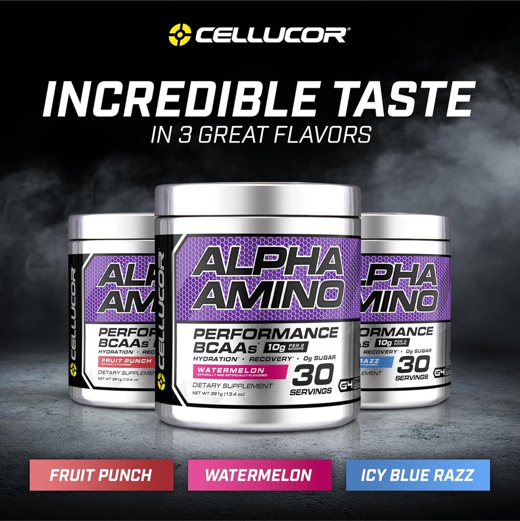 Cellucor Alpha Amino EAA & BCAA Powder | Branched Chain Essential Amino Acids + Electrolytes | ICY Blue Razz | 30 Servings 5
