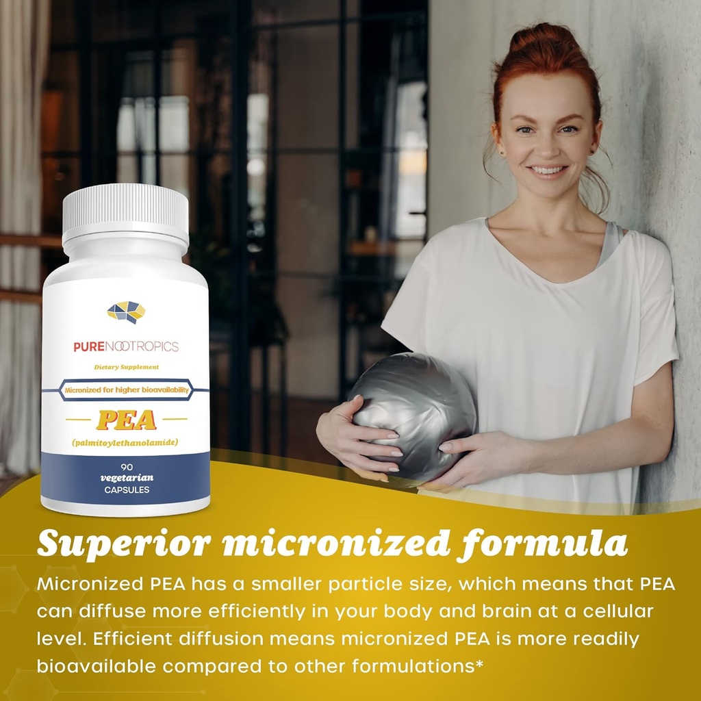 Pure Nootropics - Palmitoylethanolamide (Micronized Pea) 400 mg Capsules | 90 Veg Caps Value Pack | Supports Relief from Occasional Discomfort | Supports Immune System 6