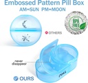 XL Weekly Pill Organizer 2 Times a Day, Pill Box 7 Day with One-Side Large Opening Design for Easy Filling, Black Privacy Protection AM PM Pill Case for Vitamins/Fish Oils/Supplements 3