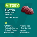 VITEEY Biotin Gummies for Hair Skin and Nails - Biotin for Hair Growth Gummies - 5000 mcg - Vegan, Gluten-Free, Non-GMO – 120 Count 6