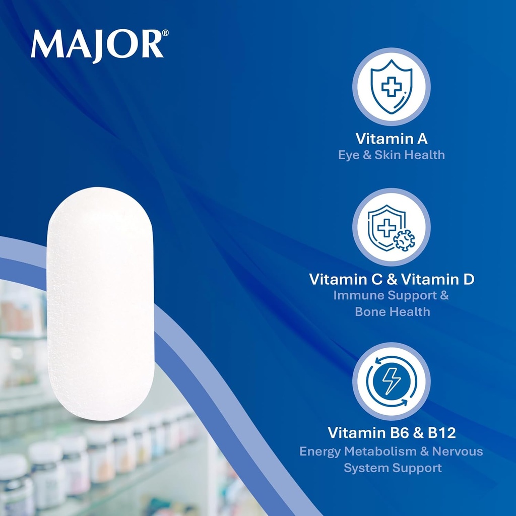 MAJOR Tab-A-Vite Multivitamin Tablets - Gluten-Free Multivitamin for Adults, Supports Overall Health, Multimineral Supplement, 1000 Count 6