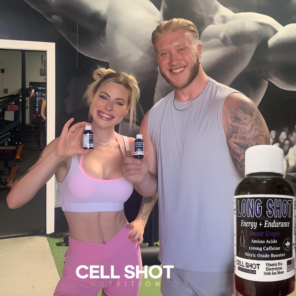 Sweet Grape Long Shot - 4 Pack - Nitric Oxide Booster, Caffeine, Nootropics, Electrolytes, Amino Acids - Natural Endurance and Performance Enhancement 4