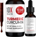 10X Health Turmeric Curcumin Supplement with Vitamin D3 & B12-30mL High Absorption Turmeric Supplement for Joint Supplements for Women, Immunity & Heart Health - Curcuma, Curcumin Supplements 2