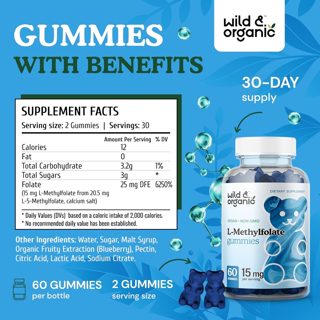 Wild & Organic L-Methylfolate Gummies & L-Glutathione Gummies 4