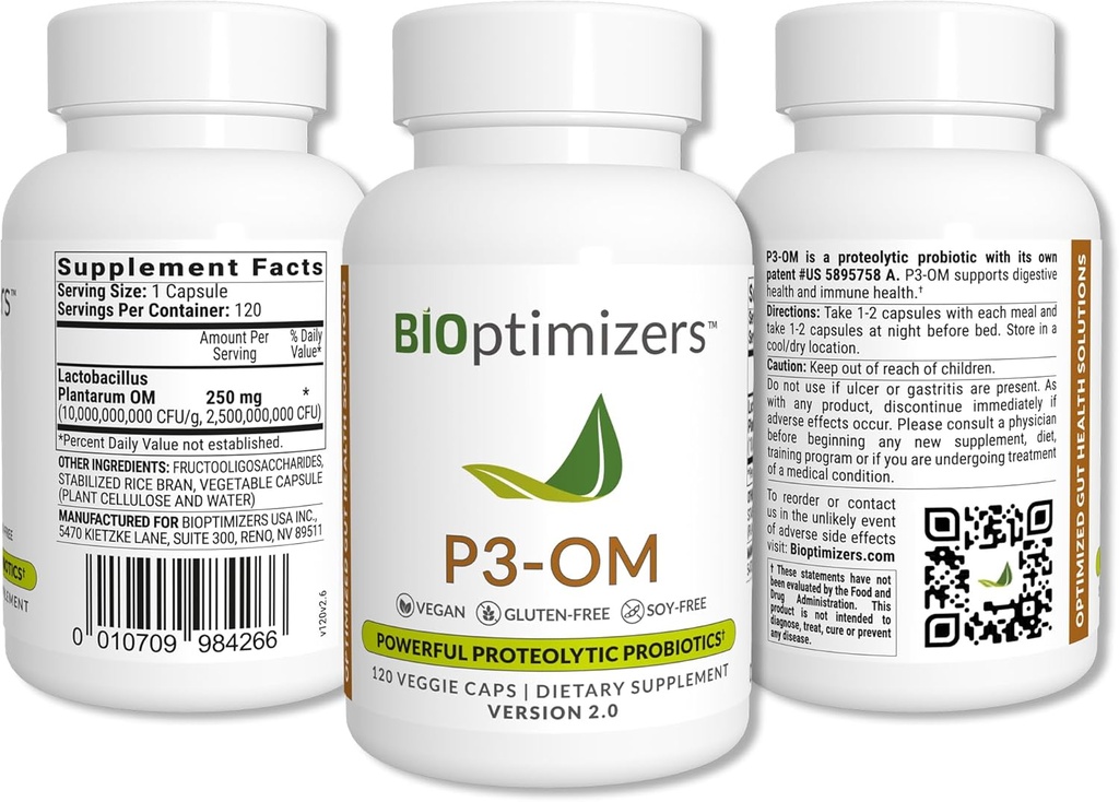 BiOptimizers - Essential Digestive Enzymes Bundle - P3-OM - Gluten Guardian - MassZymes - HCL Breakthrough - Doctor-Formulated (550 Capsules) 3