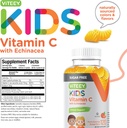 Viteey Kids Vitamin C Gummies 75mg, with Echinacea - Sugar Free - Immune Support for Kids, Toddlers, & Teens - Vegan, Gelatin Free, Gluten Free, GMO Free - Tasty Orange Flavored Immunity Gummy 5