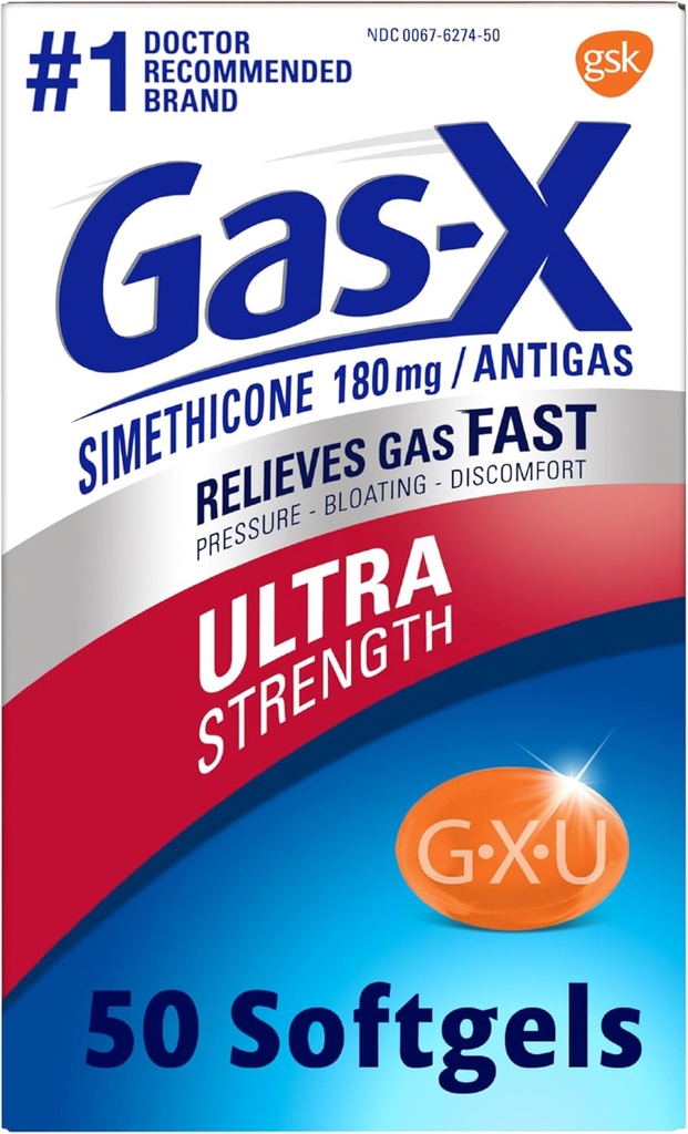 Gas-X Ultra Strength Gas Relief Softgels with Simethicone 180 mg for Bloating Relief - 50 Count 2