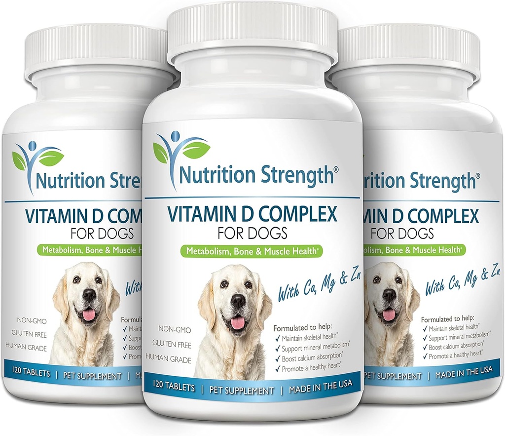 Vitamin D for Dogs with Calcium, Magnesium and Zinc to Support Strong Teeth, Bones and Muscles, Promote Mineral Metabolism and a Healthy Immune Function, 120 Chewable Tablets 6