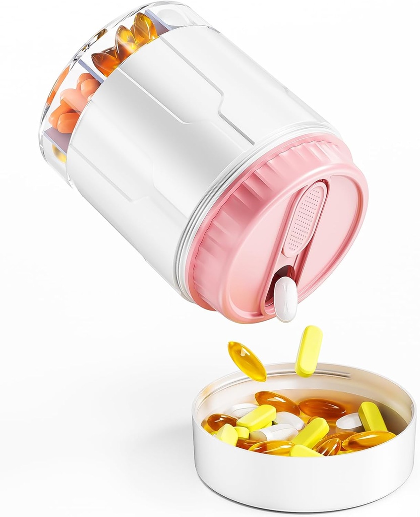 Odaro Extra Large Pill Organizer, Travel Pill Box Organizer, Daily Medicine Organizer and Storage 7 Compartment to Hold Medicine, Vitamin and Supplement - Purple 2