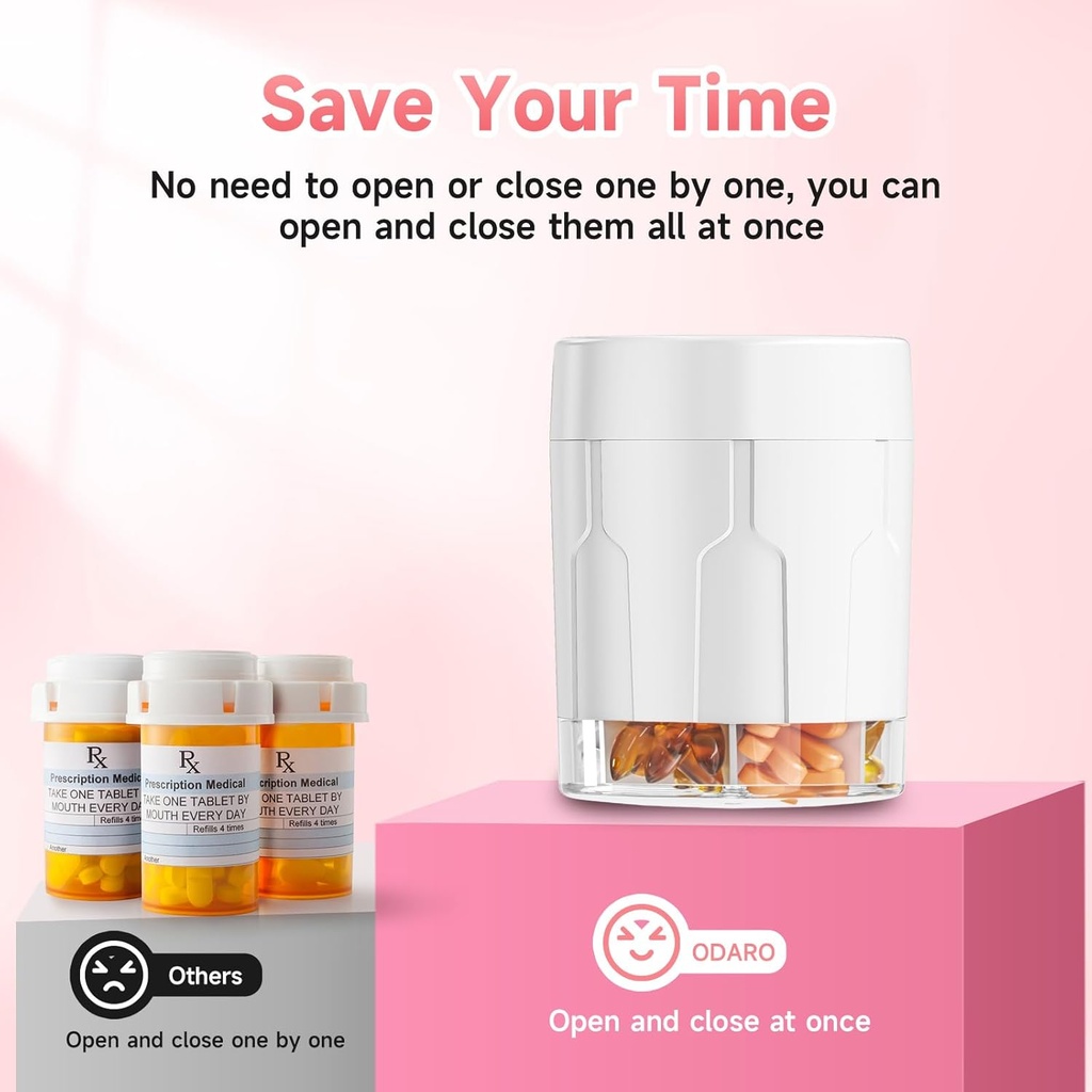 Odaro Extra Large Pill Organizer, Travel Pill Box Organizer, Daily Medicine Organizer and Storage 7 Compartment to Hold Medicine, Vitamin and Supplement - Purple 6