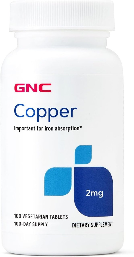GNC Copper 2mg, Important for Iron Absorption, 100 Count 2