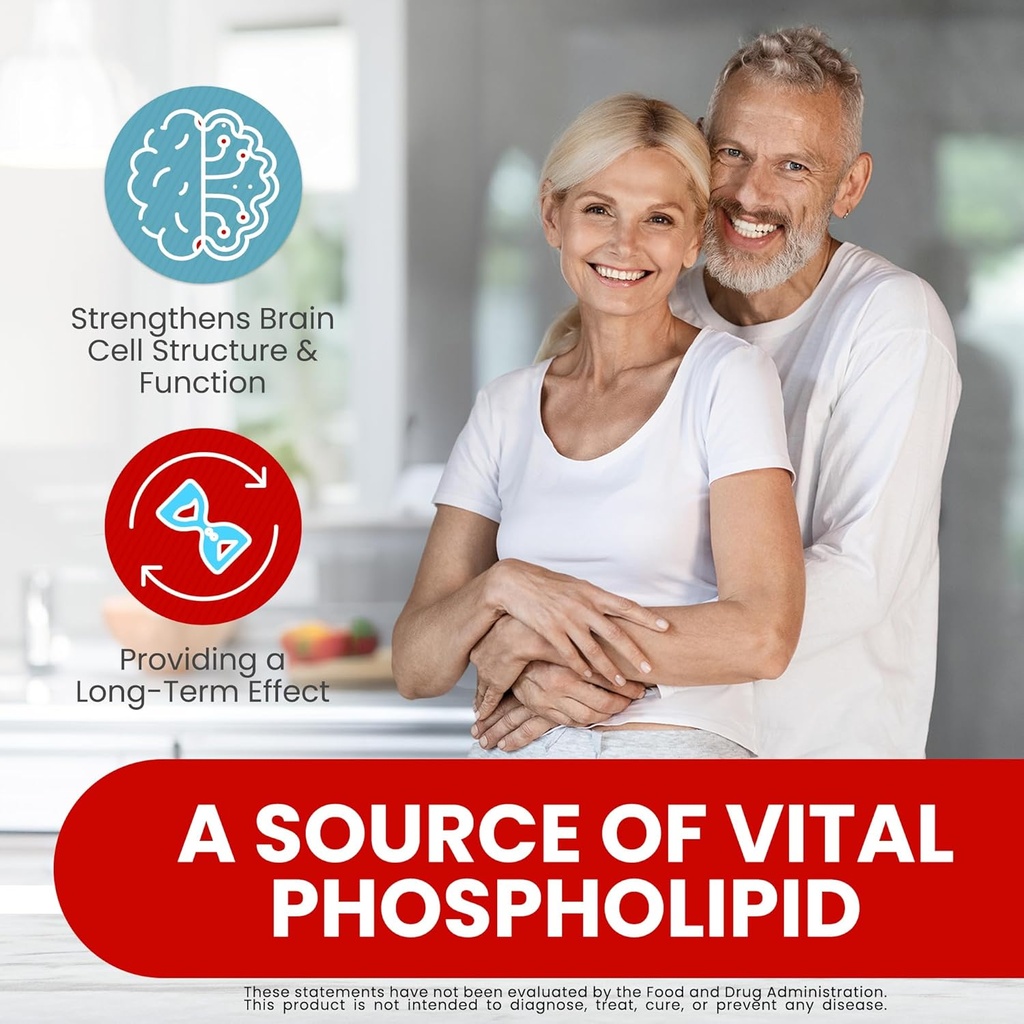 Soy Free Phosphatidylserine 100mg Softgel - PS Supplement Boosts Memory, Focus, Problem Solving, Cortisol Control. Natural Sunflower Lecithin, Patented Sharp PS-Green. Non-GMO, 60 Softgels 4