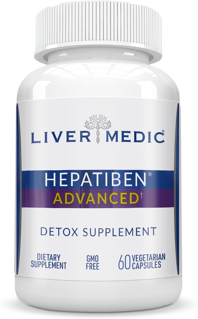 Hepatiben Liver Detox Cleanse, Non-GMO, w/Digestive Repair. Natural Liver Supplement w/Milk Thistle, Silybin, NAC, Choline, Turmeric, Berberine, L-Glutathione 60CT 2